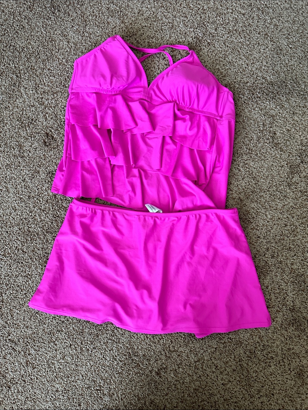 Catalina Hot Pink Ruffle Tankini with Skirt